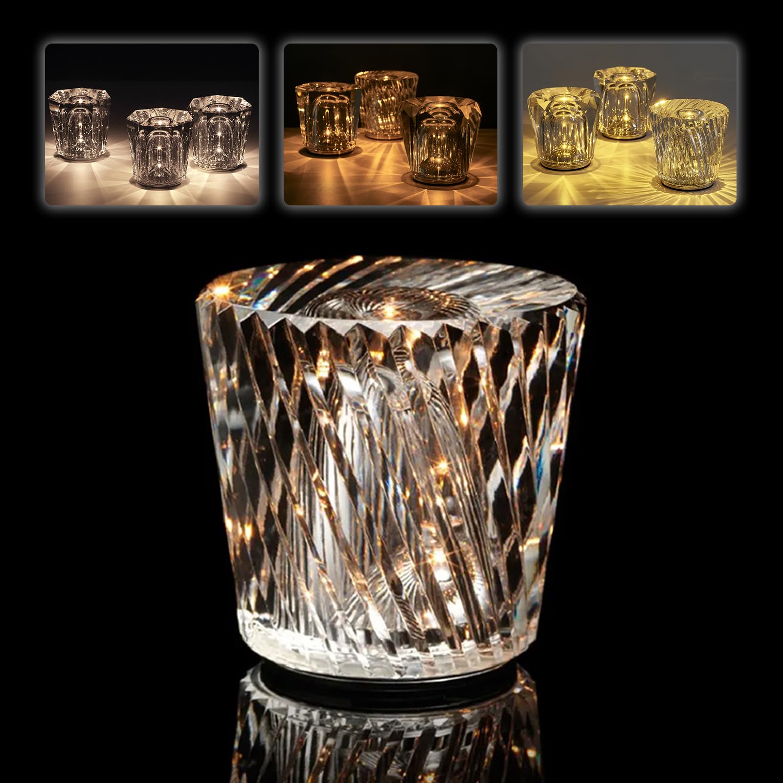 Amazon.co.jp : テーブルランプ おしゃれ｜USB充電式 クリスタルライト